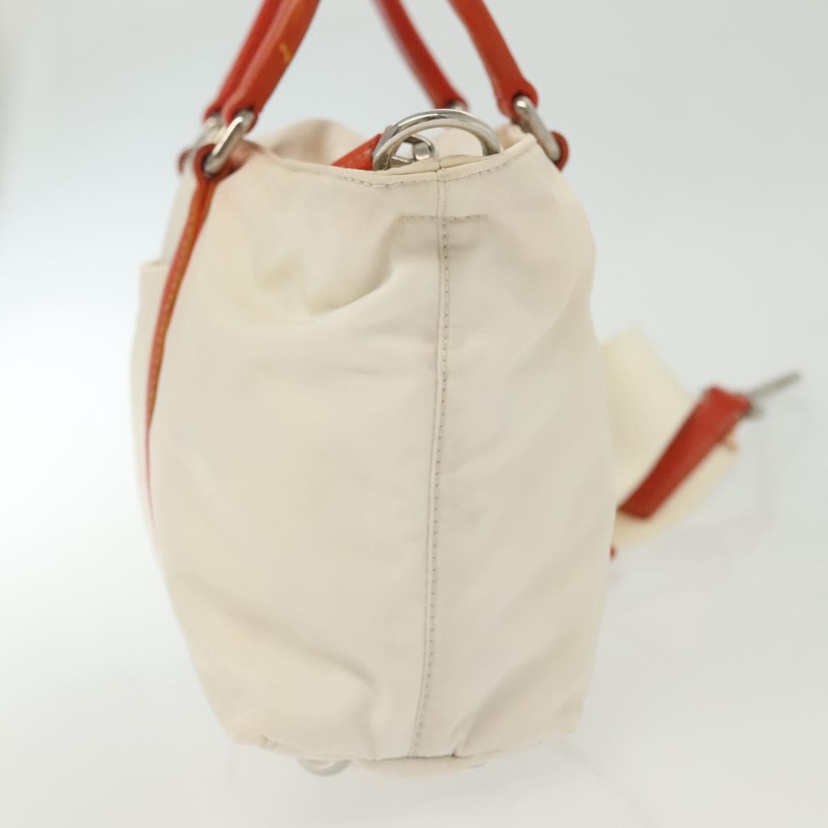 Prada PRADA Hand Bag Nylon 2way White Silver Authentic ti3400
