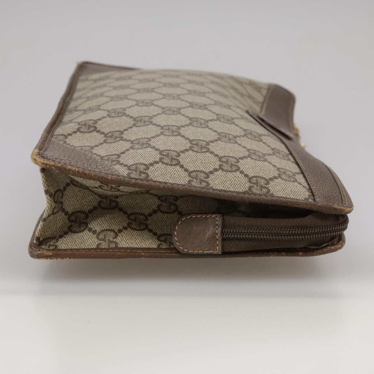 Gucci GUCCI GG Supreme Clutch Bag PVC Beige Authentic yk16830