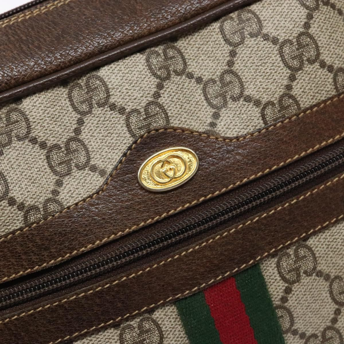 Gucci GUCCI GG Supreme Web Sherry Line Shoulder Bag PVC Beige 001 4071 5 Authentic gh717