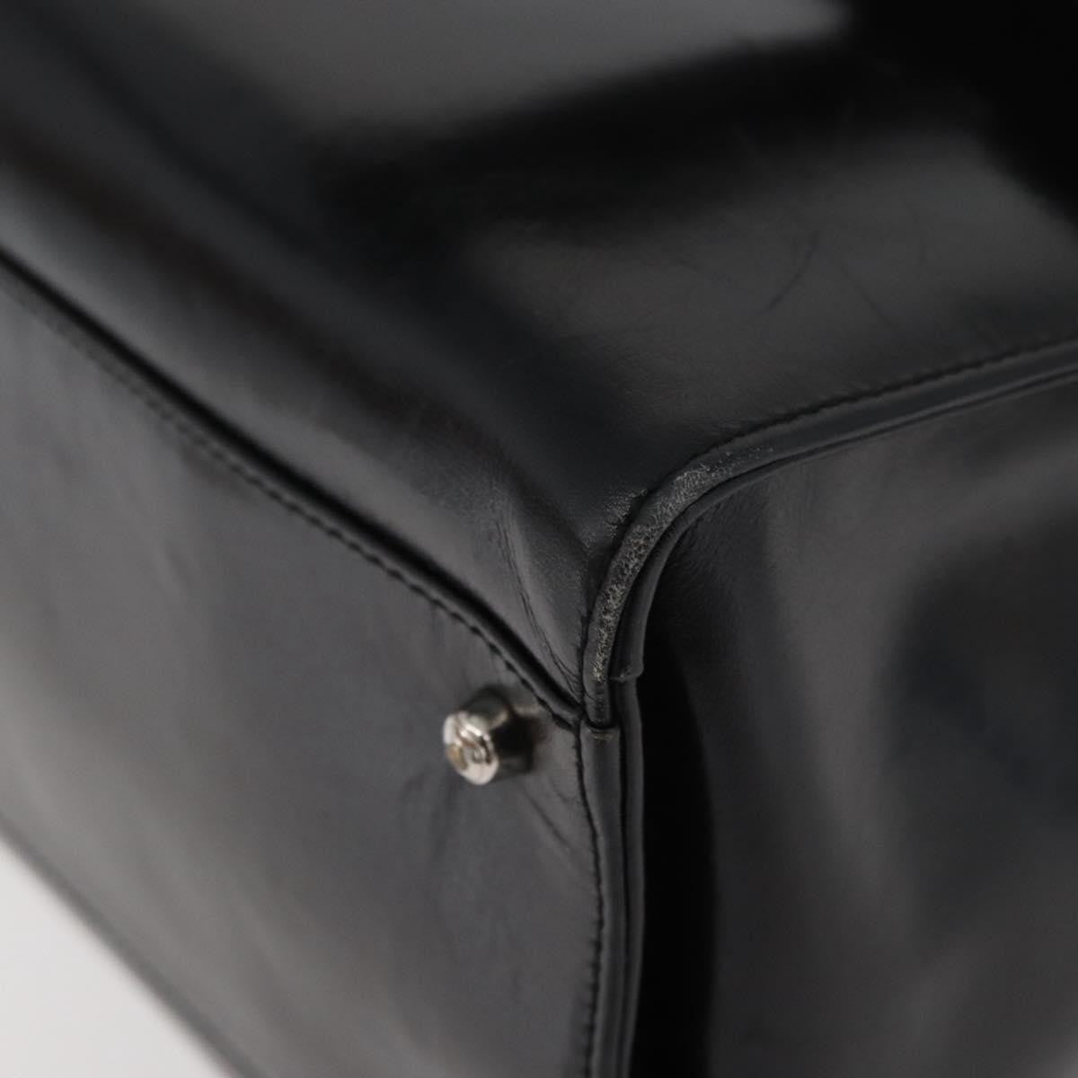 Gucci GUCCI Tote Bag Leather Black Silver Authentic 175365