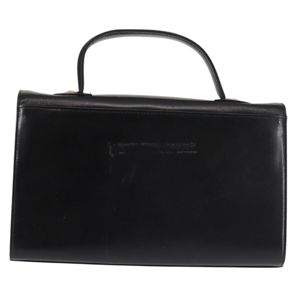Givenchy GIVENCHY Hand Bag Leather Black Gold Authentic BA6452