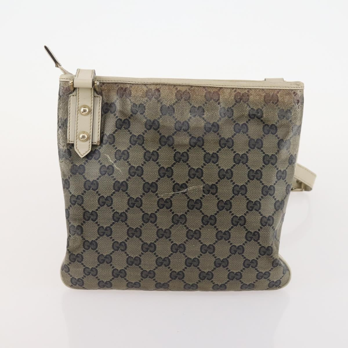 Gucci GUCCI GG Supreme GG Crystal GG Canvas Bag PVC 4 Set Navy Beige Authentic YKZ424