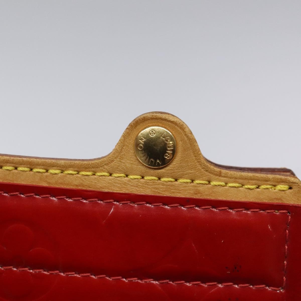 Louis Vuitton LOUIS VUITTON Monogram Vernis Stanton Tote Bag Red M91078 LV Authentic EC405