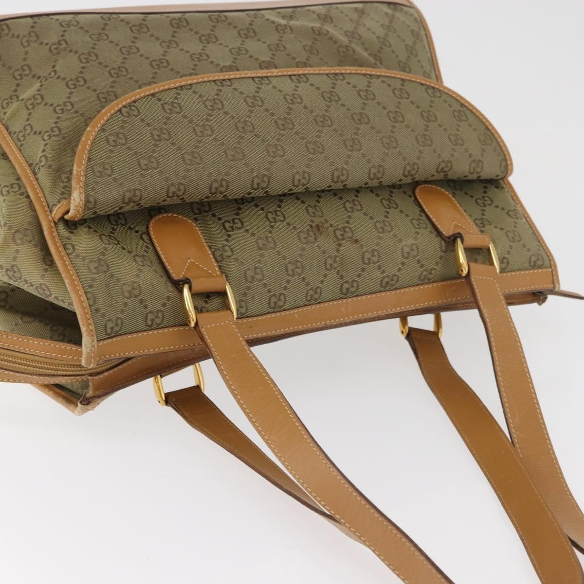 Gucci GUCCI GG Canvas Tote Bag Khaki Gold Authentic 178301