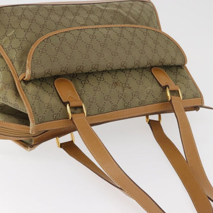 Gucci GUCCI GG Canvas Tote Bag Khaki Gold Authentic 178301