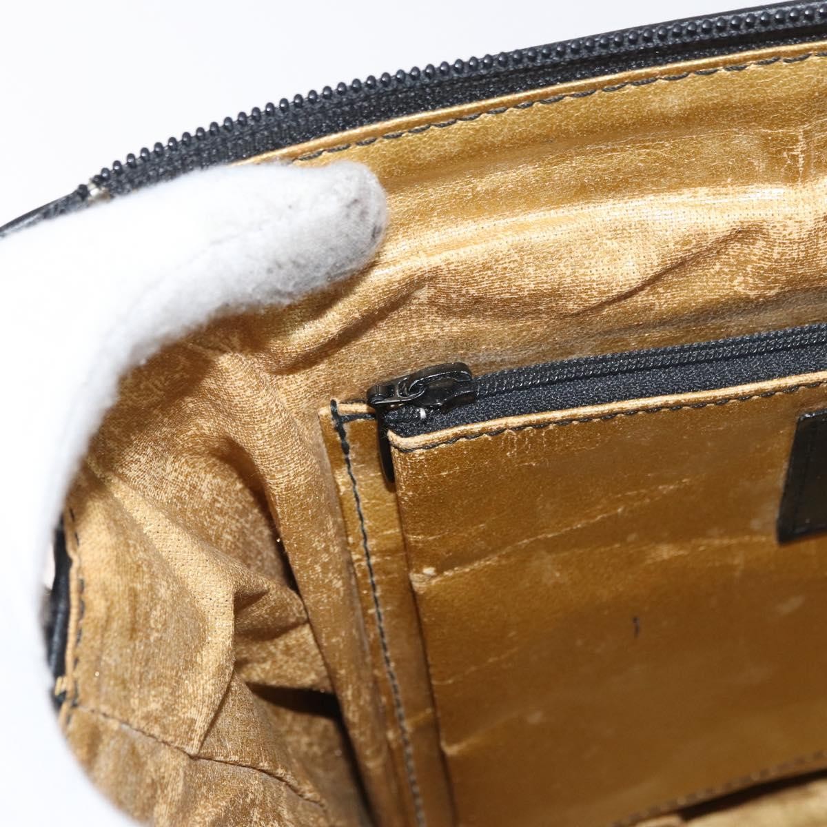 Versace VERSACE Hand Bag PVC Leather Yellow Gold Authentic 177929