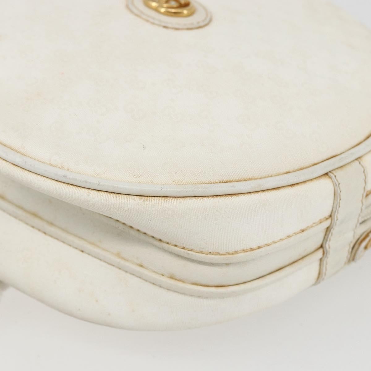 Gucci GUCCI Micro GG Supreme Shoulder Bag Leather White Gold 007 115 0088 Authentic 158504