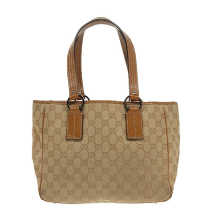 Gucci GUCCI GG Canvas Hand Bag Brown Silver 113019 3444 Authentic 94718