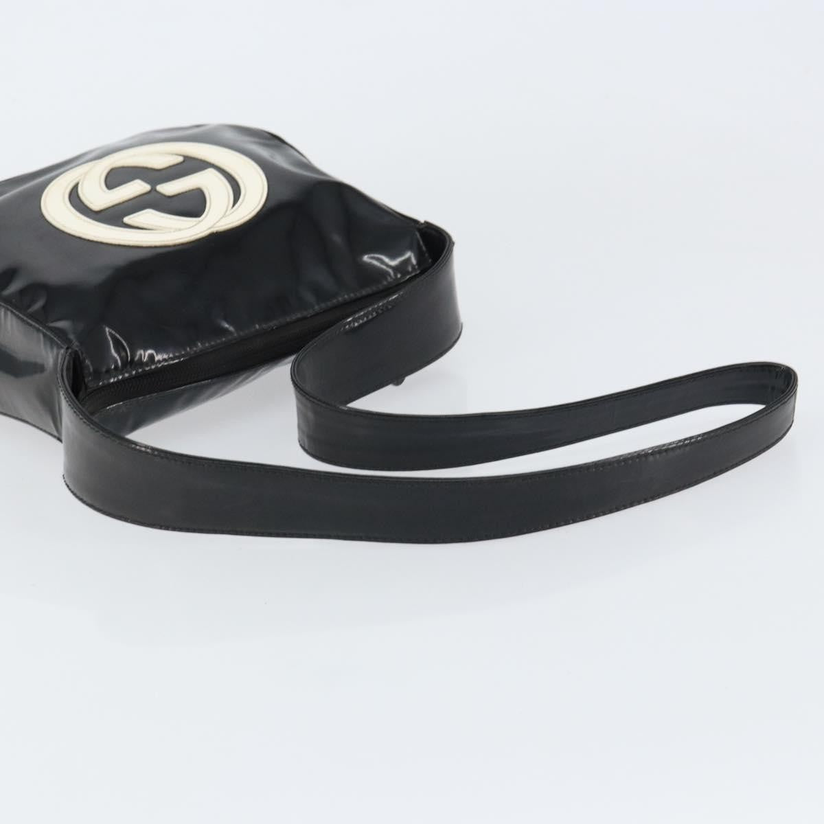 Gucci GUCCI Shoulder Bag Enamel Black Authentic 160485