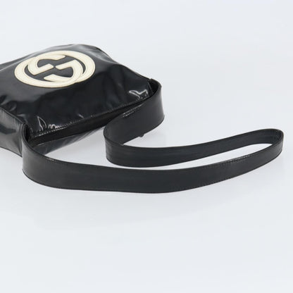 Gucci GUCCI Shoulder Bag Enamel Black Authentic 160485