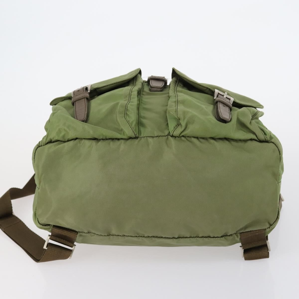 Prada PRADA Backpack Nylon Khaki Silver Authentic 148291 Bag