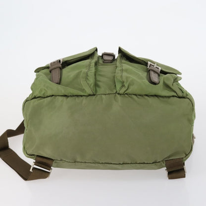 Prada PRADA Backpack Nylon Khaki Silver Authentic 148291 Bag