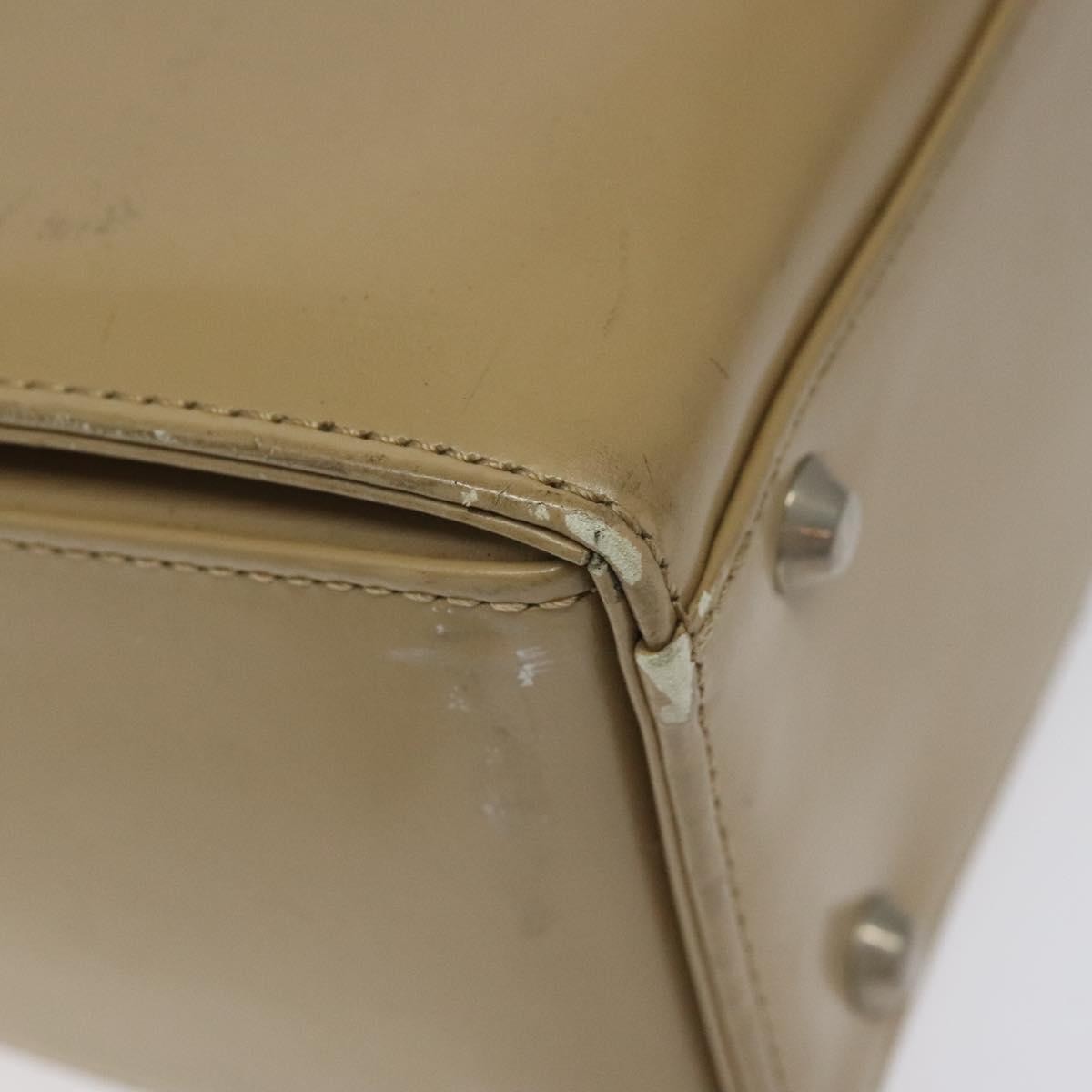 Saint Laurent SAINT LAURENT Shoulder Bag Leather Beige Silver Authentic bs23487