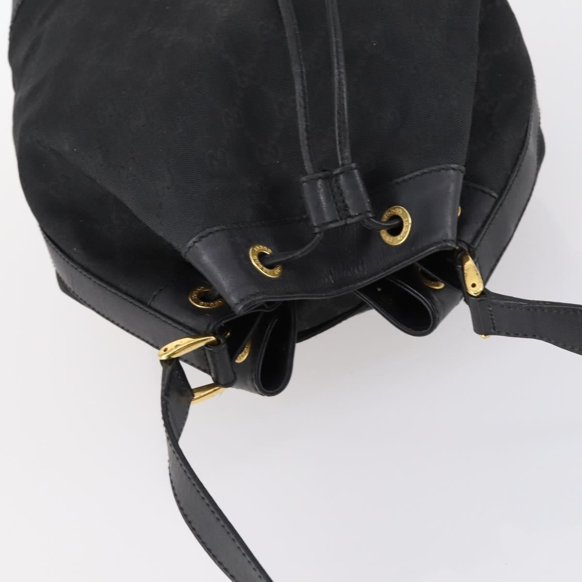 Gucci GUCCI GG Canvas Shoulder Bag Black Gold 001 2854 1627 Authentic 141820
