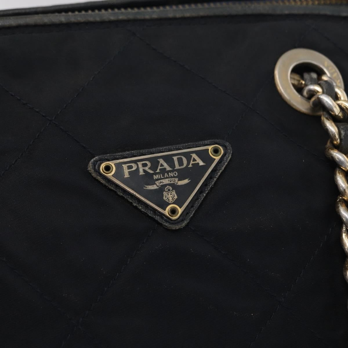 Prada PRADA Shoulder Bag Nylon Navy Gold Authentic 151665