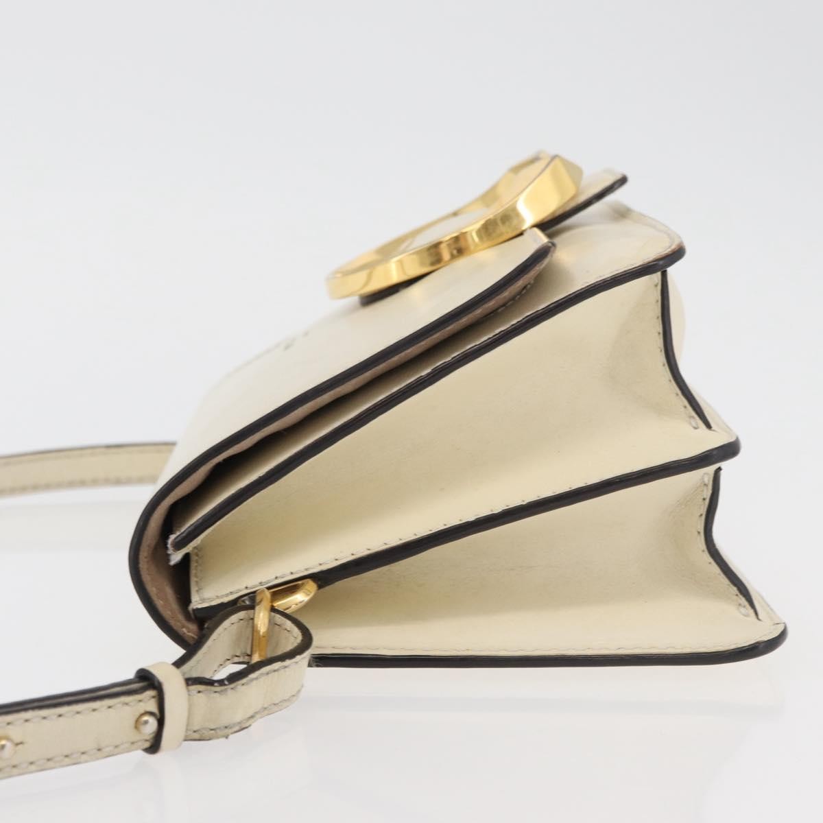 Jimmy Choo Jimmy Choo Shoulder Bag Leather White Gold Authentic BA12336