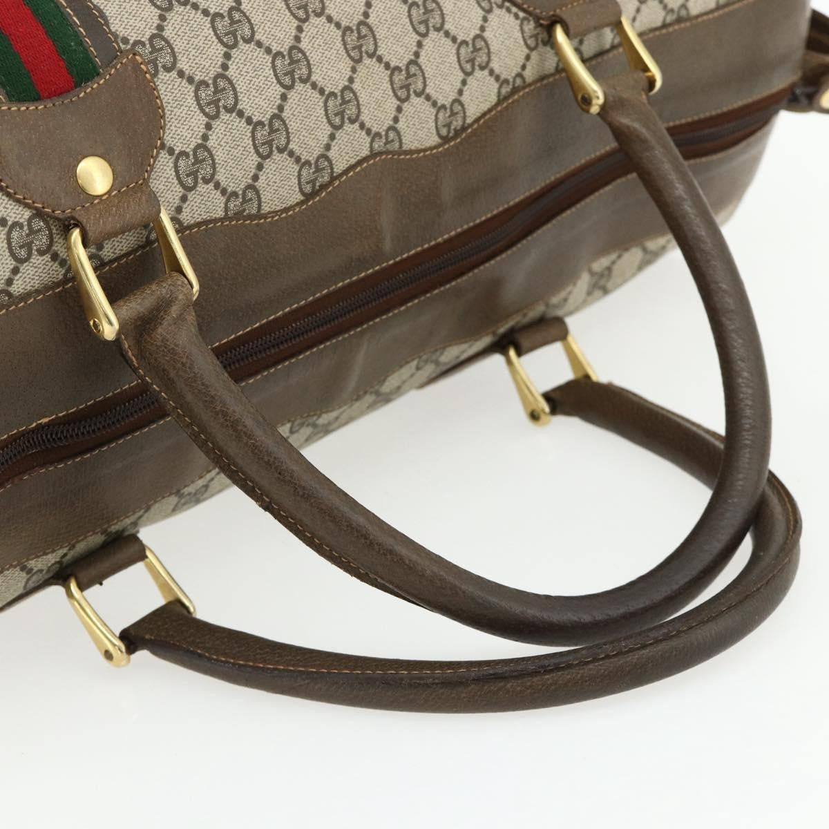 Gucci GUCCI GG Supreme Web Sherry Line Bag PVC Beige Gold 001 25 424 Authentic mr1686
