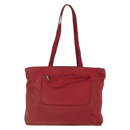 Prada PRADA Tote Bag Nylon Red Silver Authentic 156926
