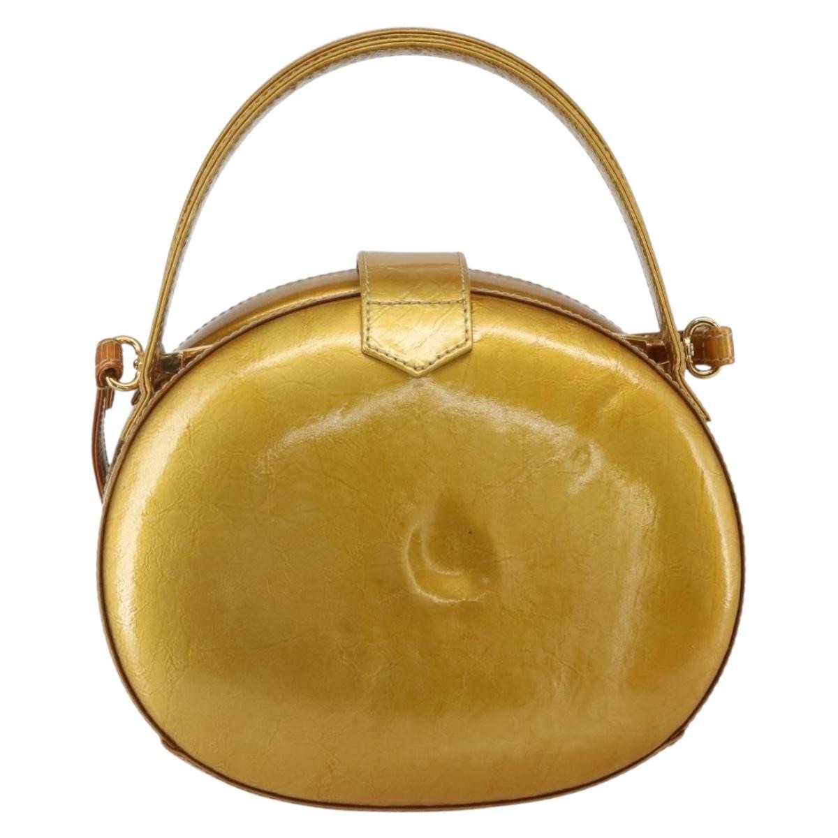 Loewe LOEWE Hand Bag Patent leather 2way Gold Authentic ka527