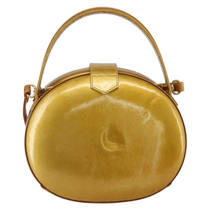 Loewe LOEWE Hand Bag Patent leather 2way Gold Authentic ka527