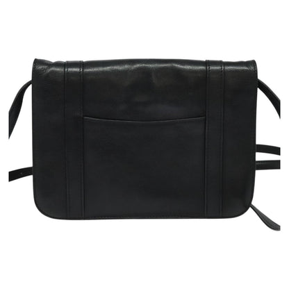 Celine CELINE Shoulder Bag Leather Black Gold Authentic 126895