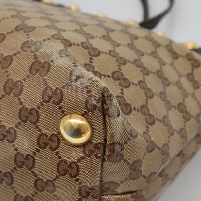 Gucci GUCCI GG Crystal Tote Bag Coated Canvas Beige Gold 207291 Authentic 139548