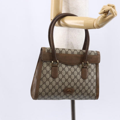 Gucci GUCCI GG Supreme Hand Bag PVC Beige Gold Authentic 150024