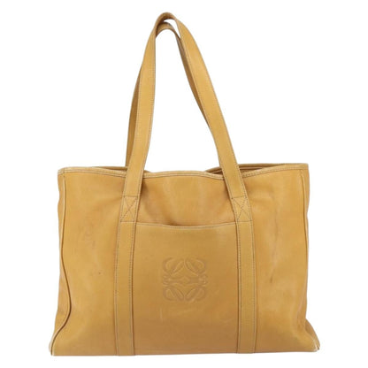 Loewe LOEWE Anagram Tote Bag Leather Beige Gold Authentic 149645