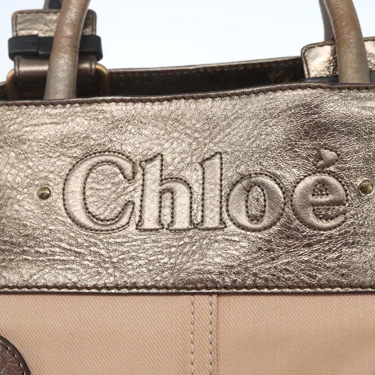 Chloé Chloé Chloe Tote Bag PVC Leather Gold Authentic 162332