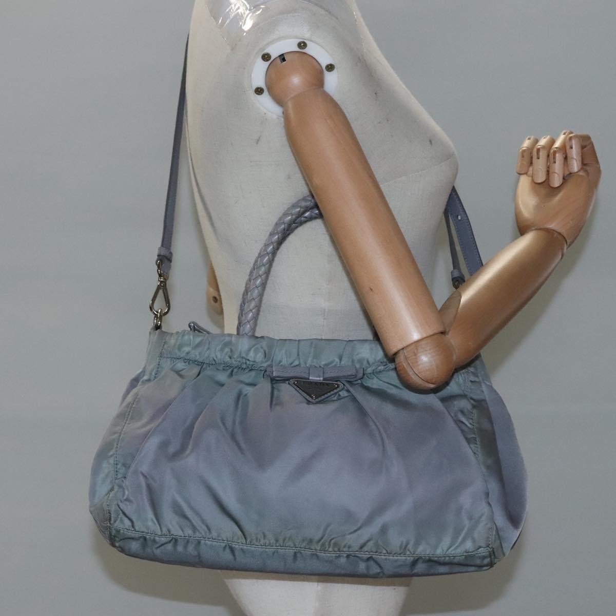 Prada PRADA Hand Bag Nylon 2way Gray Authentic 110159