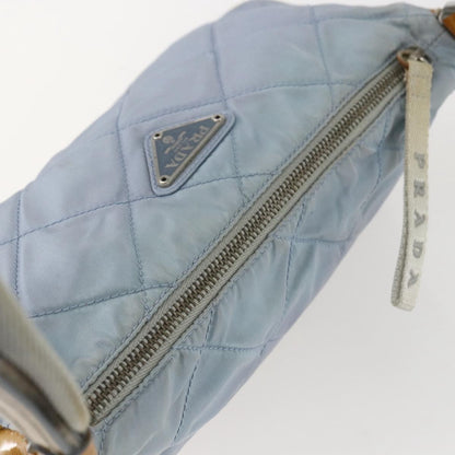 Prada PRADA Shoulder Bag Nylon Enamel Light Blue Silver Authentic 160526