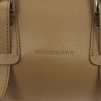 Burberry BURBERRY Hand Bag Leather Beige Silver Authentic ep9861