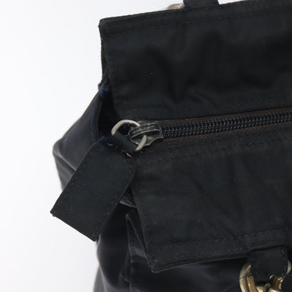 Prada PRADA Hand Bag Nylon Black Gold Authentic 127868