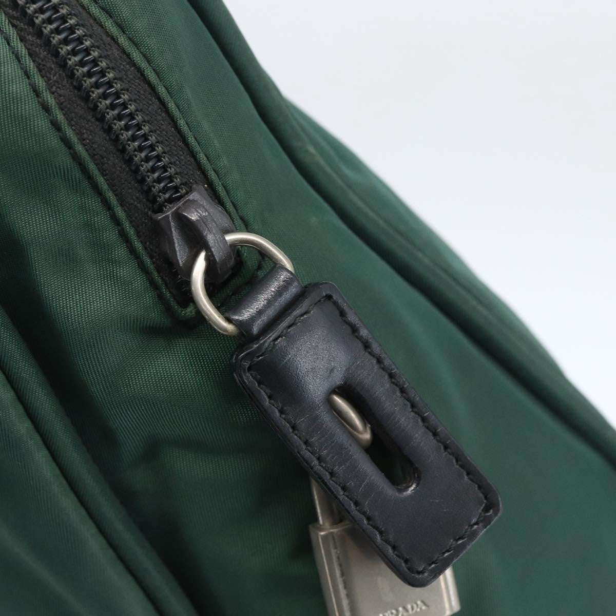 Prada PRADA Hand Bag Nylon Green Silver Authentic 154193