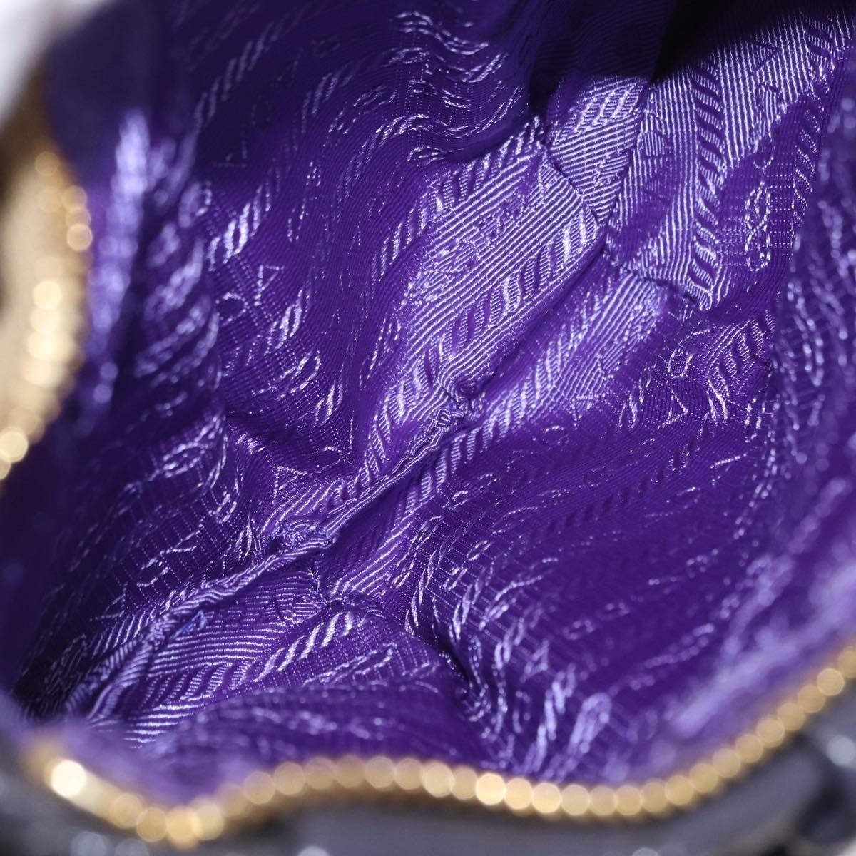 Prada PRADA Pouch Enamel Purple Gold Authentic 154899 Bag