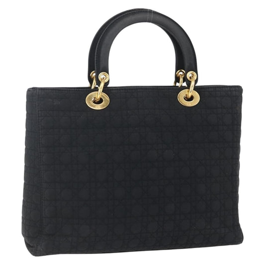 Dior Christian Dior Canage Hand Bag Black Gold Authentic 149311