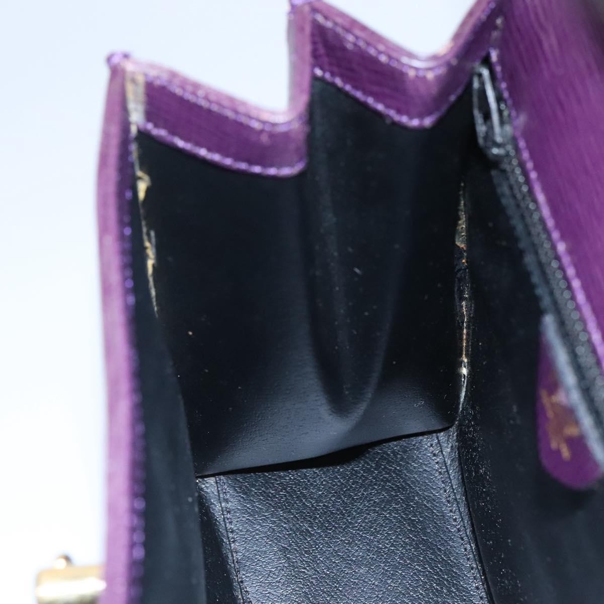 Celine CELINE Hand Bag Leather Purple Authentic 114282