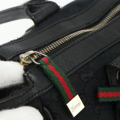 Gucci GUCCI GG Canvas Web Sherry Line Hand Bag Black Gold Red 177052 Authentic mr2358