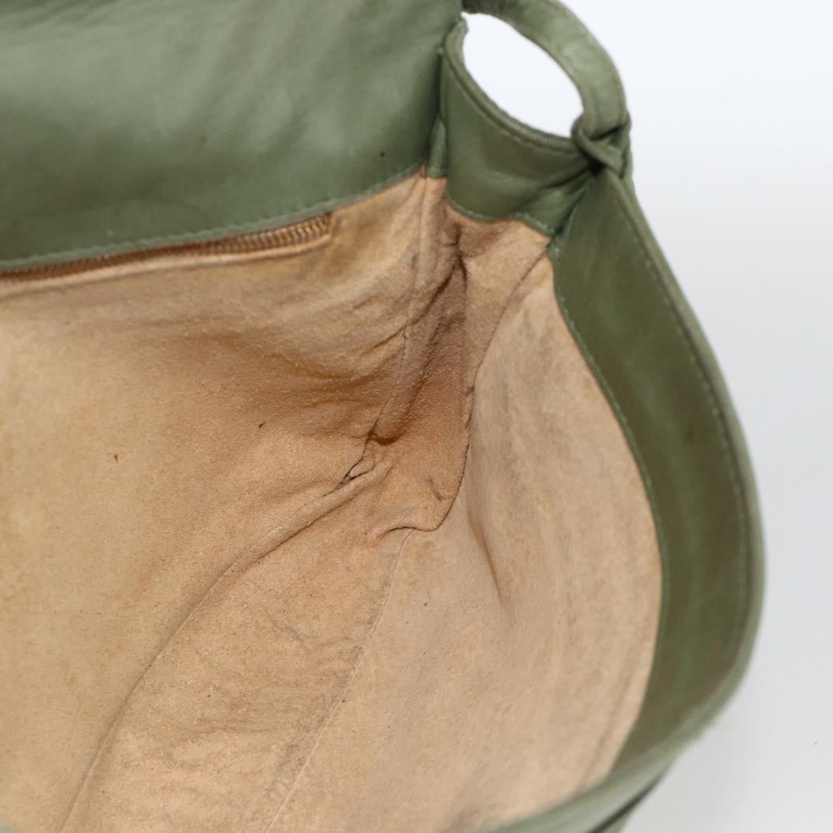 BOTTEGAVENETA BOTTEGAVENETA BOTTEGA VENETA INTRECCIATO Shoulder Bag Leather Khaki Gold Authentic BSZ346