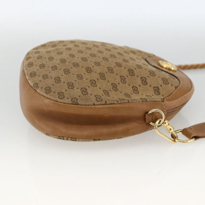 Gucci GUCCI Micro GG Canvas Shoulder Bag Beige Gold Authentic ka3074