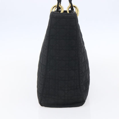 Dior Christian Dior Canage Hand Bag Black Gold Authentic 149311