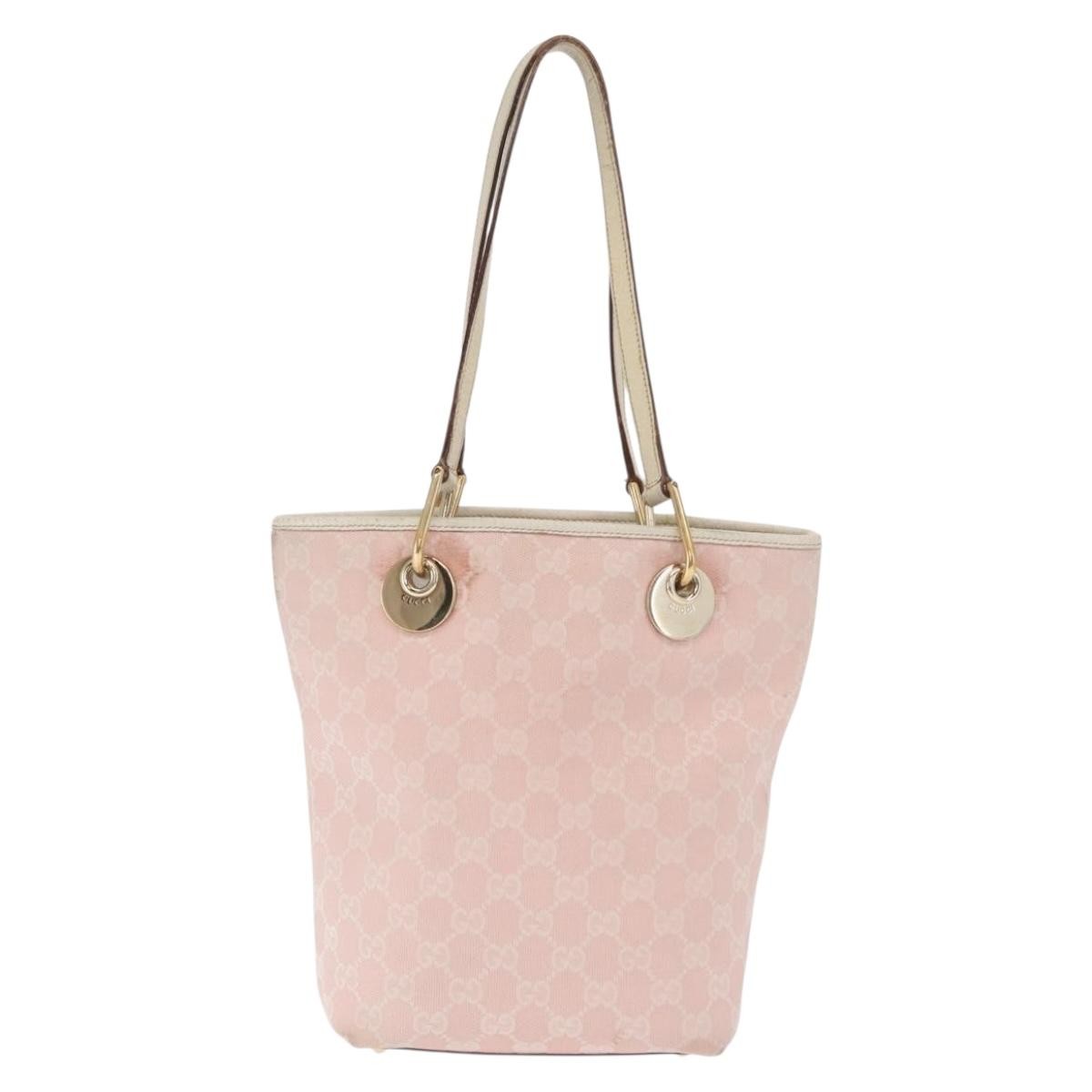 Gucci GUCCI GG Canvas Tote Bag Pink Gold 120840 Authentic 159575