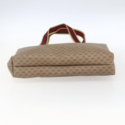 Gucci GUCCI Micro GG Supreme Web Sherry Line Tote Bag PVC Beige Gold Red Authentic ep13035