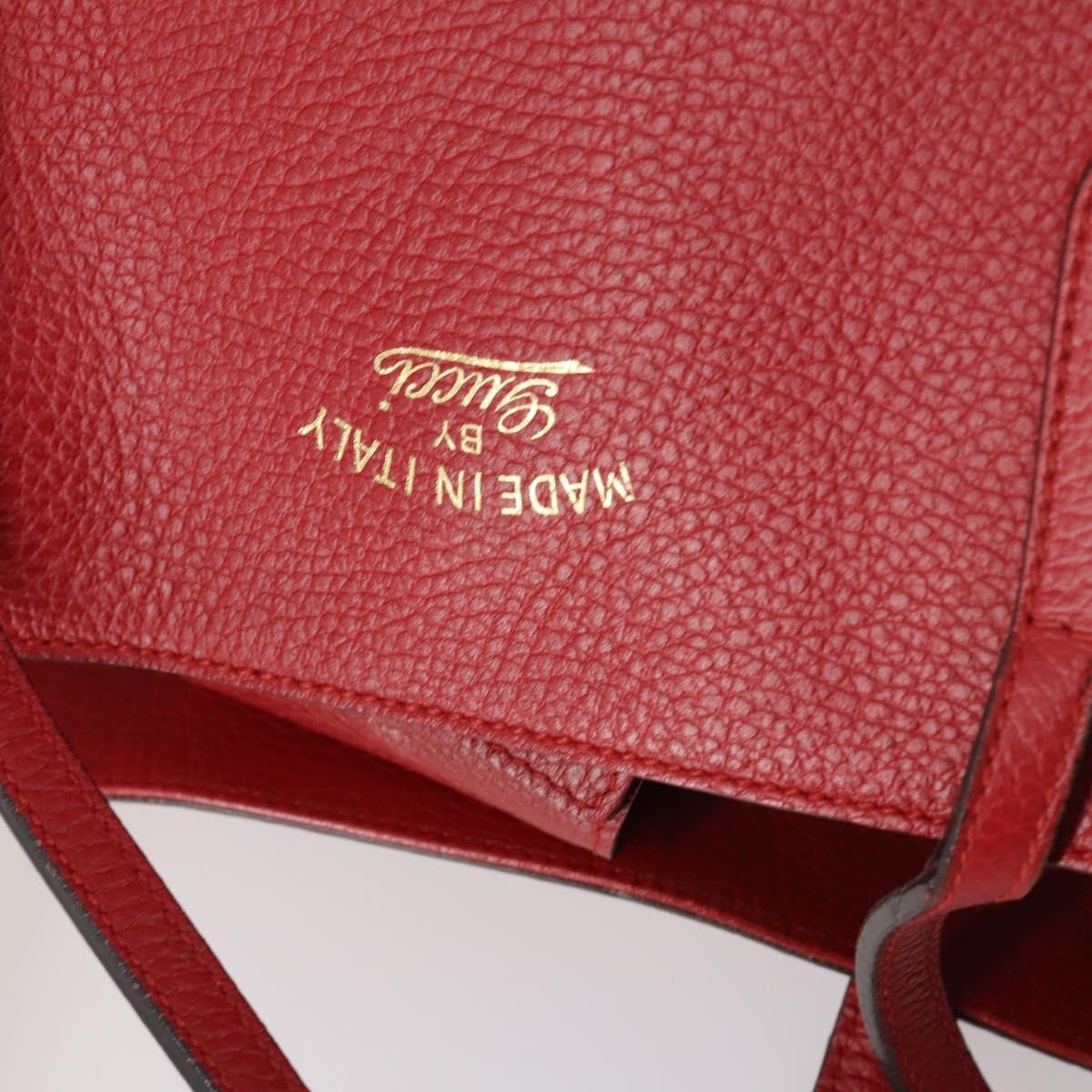 Gucci GUCCI Swing Tote Bag Leather Red Gold 354397 Authentic 144275