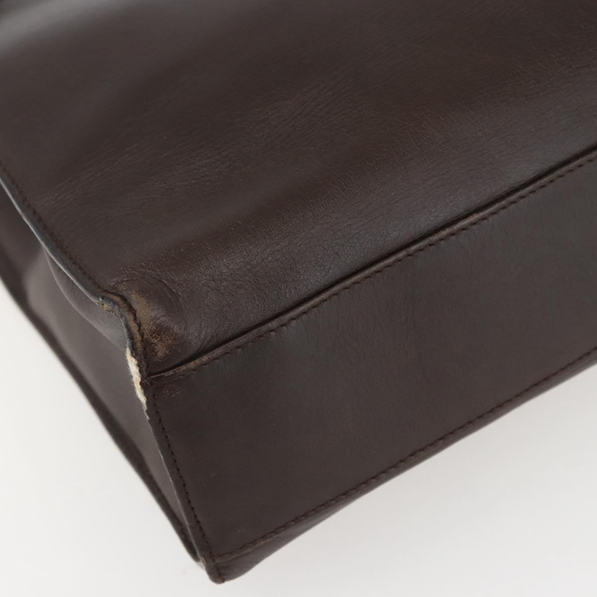 Gucci GUCCI Hand Bag Leather Brown Gold 002 0347 Authentic 151640