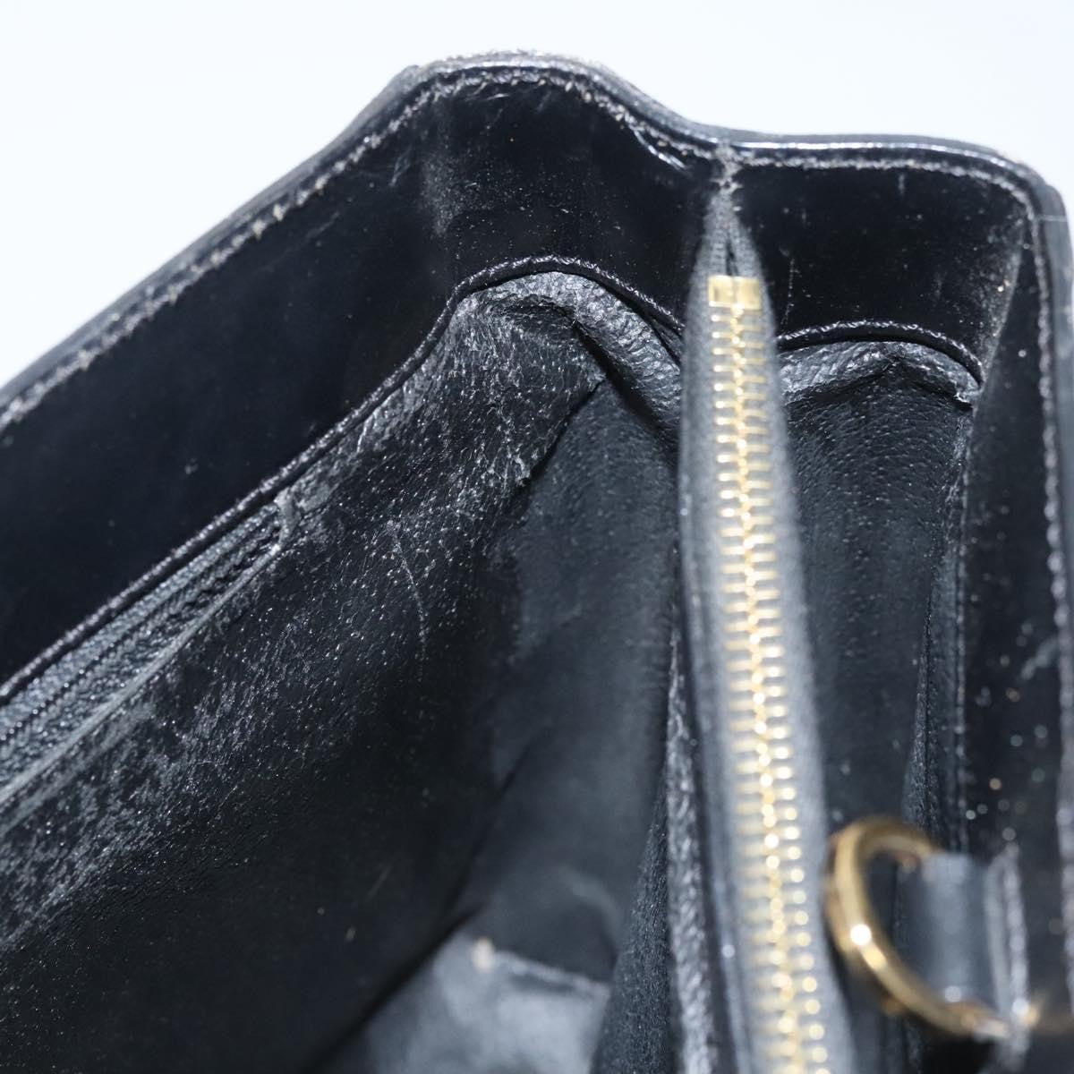 Celine CELINE Macadam Canvas Hand Bag PVC Leather 2way Black Gold Authentic 120130