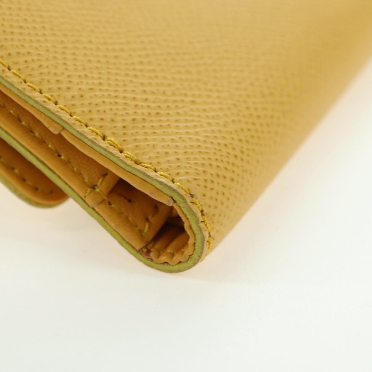Chanel CHANEL Wallet Grained Calf Skin Yellow Gold CC Authentic 180395M Bag