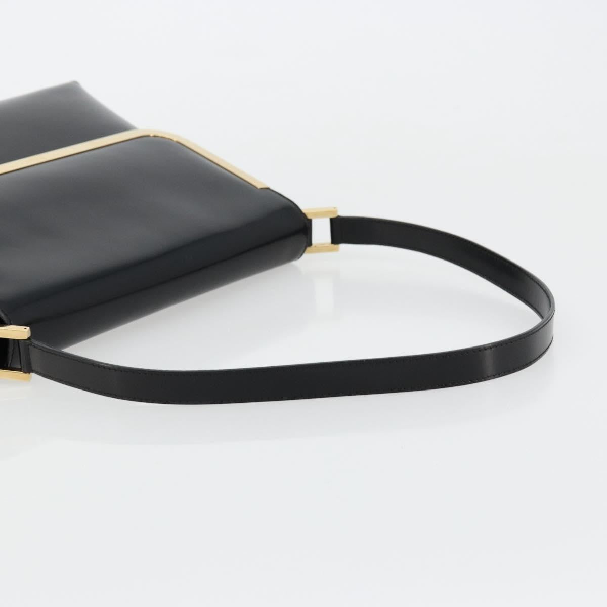 Gucci GUCCI Shoulder Bag Patent leather Black Gold 001 2113 1792 Authentic 149795