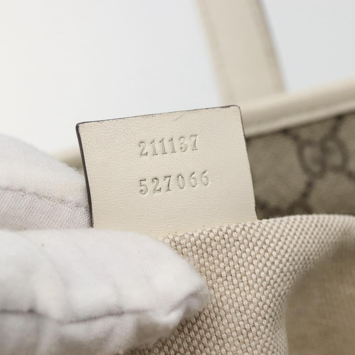 Gucci GUCCI GG Supreme Tote Bag PVC Beige Silver 211137 Authentic BA5762