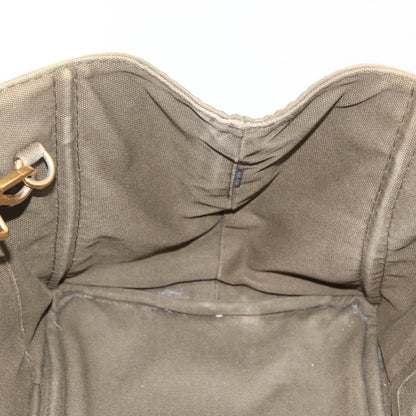 Prada PRADA Canapa MM Hand Bag Canvas 2way Khaki Gold Authentic ti3829